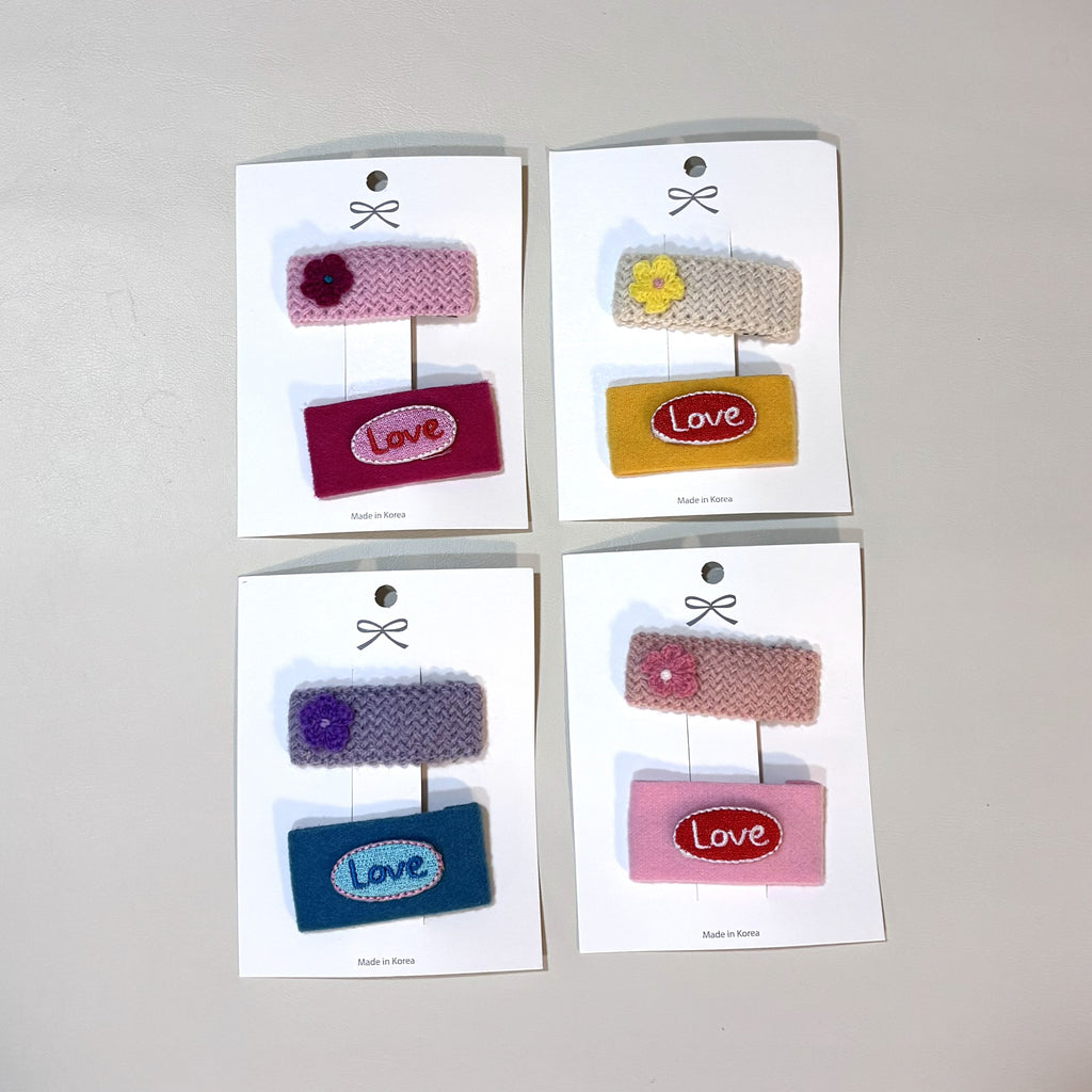Flower and Love Clip Set