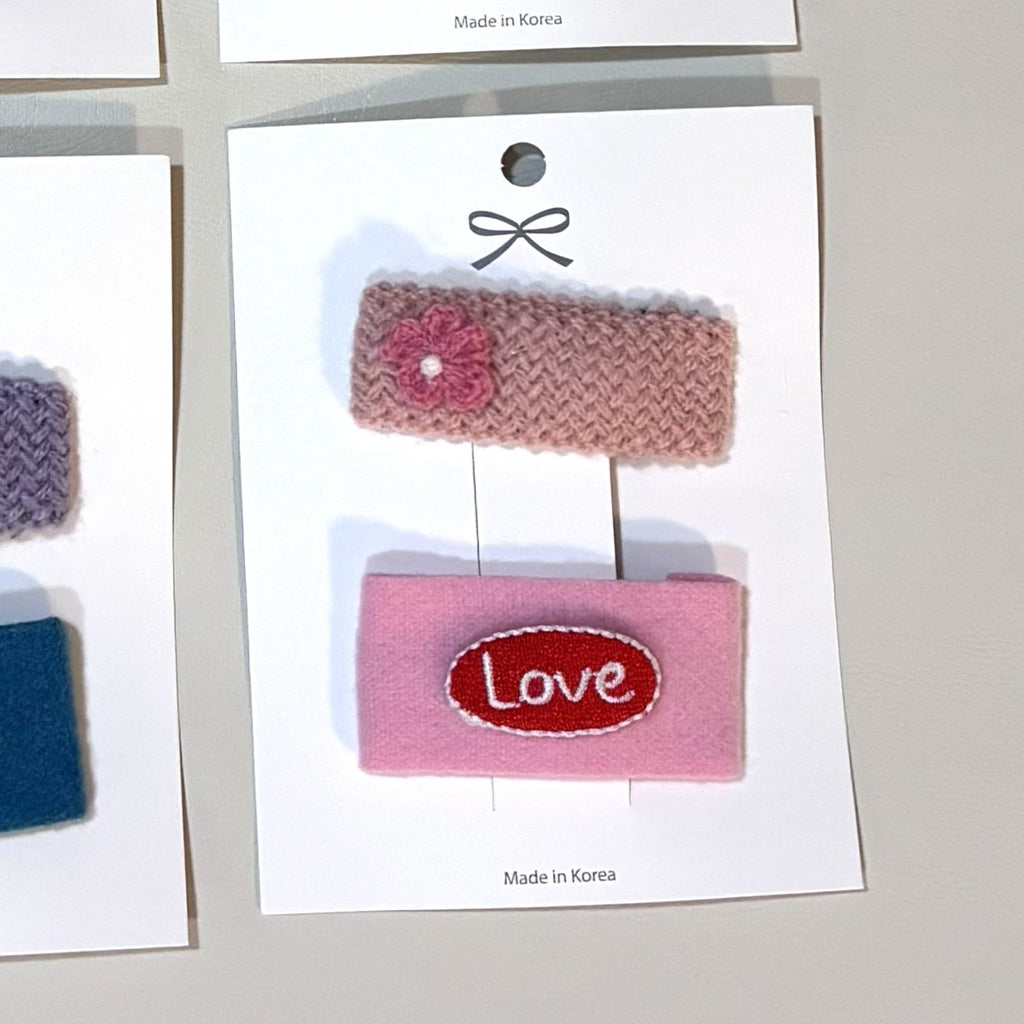 Flower and Love Clip Set