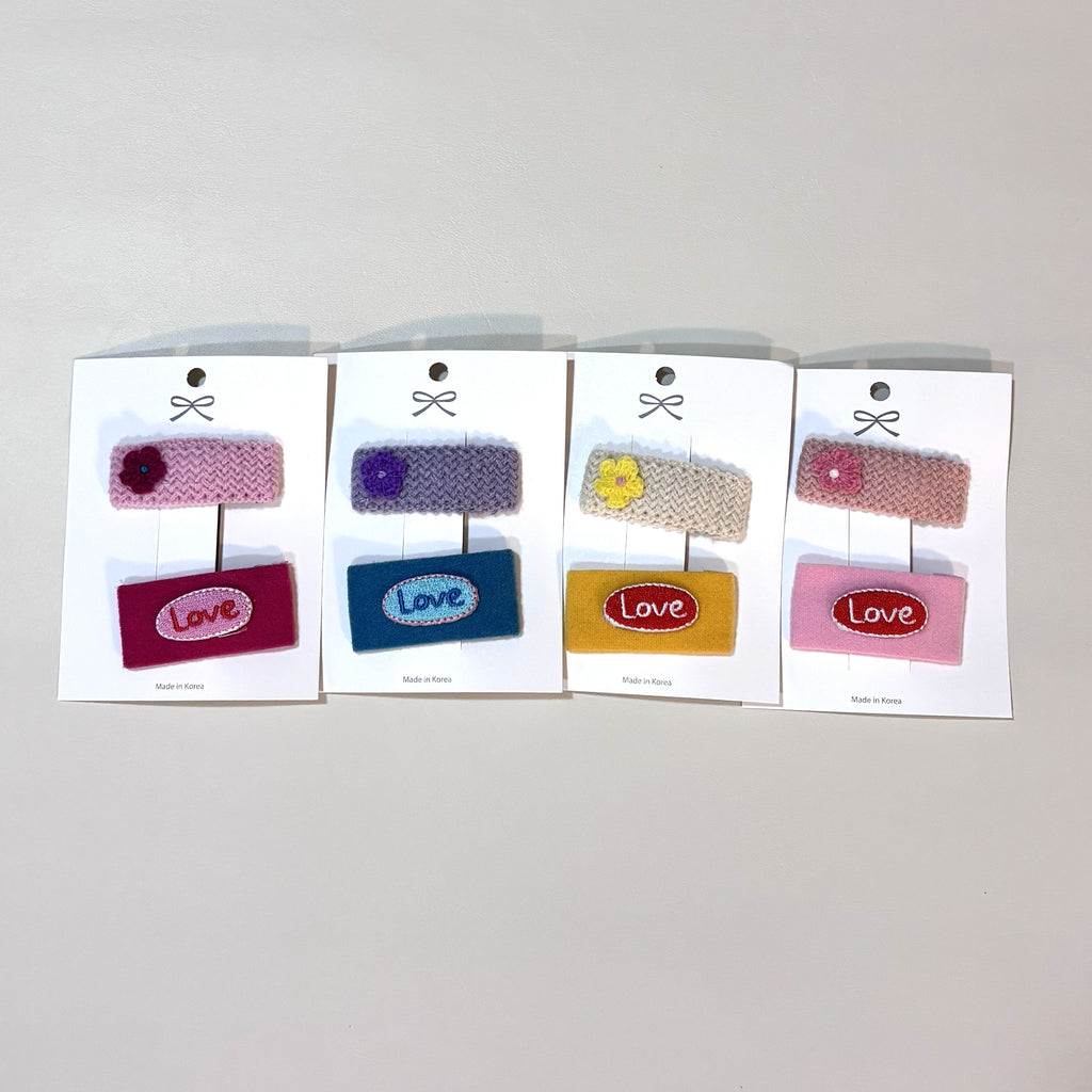 Flower and Love Clip Set